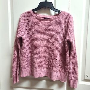 American Eagle distressed pink oversized sweater size XS